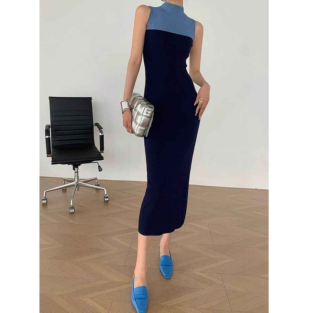 Knitted Bodycon Sleeveless Dress – Slim Fit Elegance