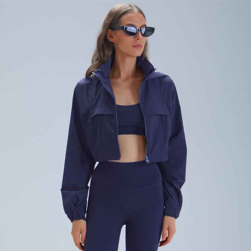 Womens Outdoor Running Slimming Fitness Jacket