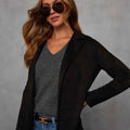 Slim-Fit Polyester Coat with Pockets — Elegant Commute