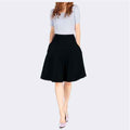 Knee-length A-line Skirt With Pockets Exuding An Elegant And Professional Vibe