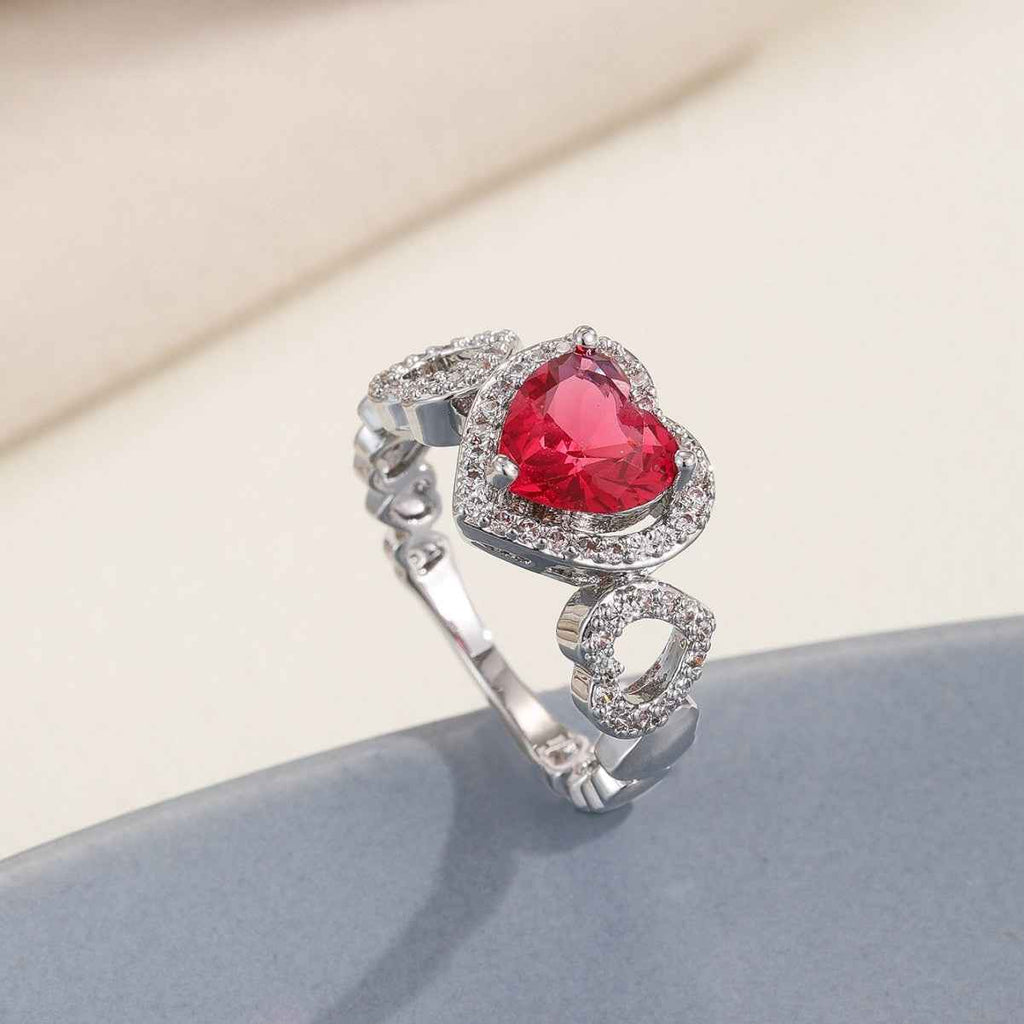 Gold-plated Copper Three-heart Ring Round Shape