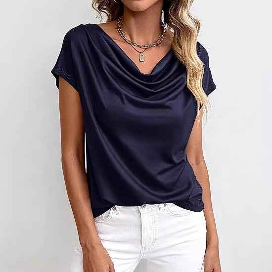 Women's Relaxed Solid Colour Short-Sleeve Top