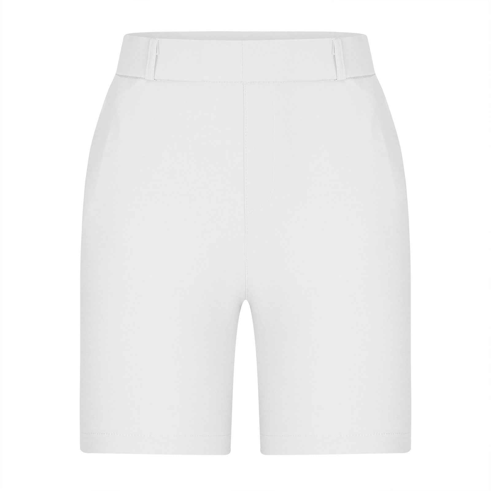 High-Stretch Straight-Leg Shorts with Pockets