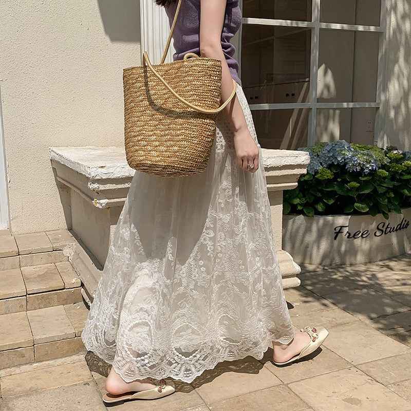 Slimming High-waisted Chic Casual A-line Maxi Skirt
