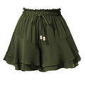 Ruffled Wrap Skort with Drawstring Waist