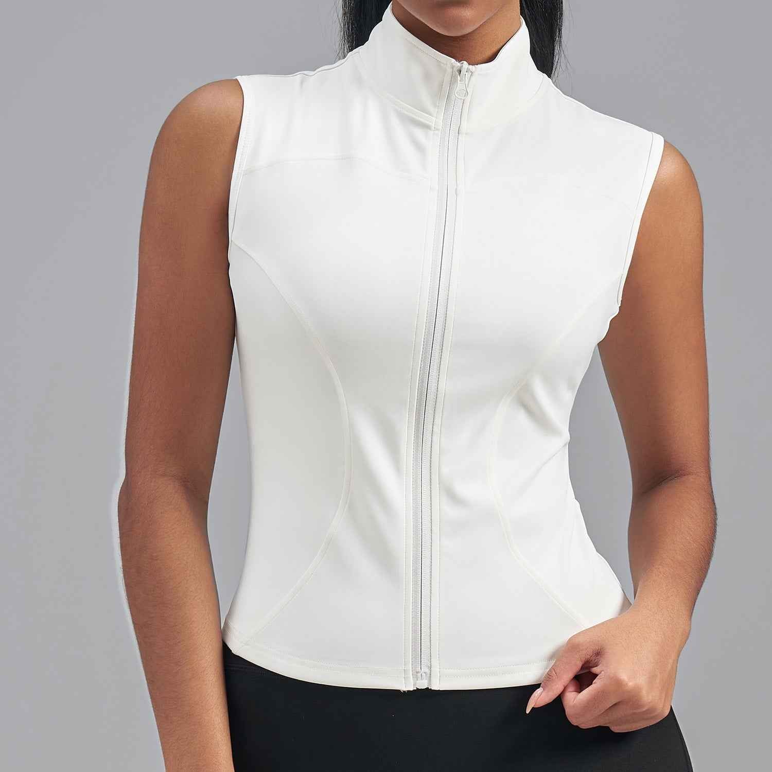 Women's Stand-Collar Sleeveless Sport Jacket