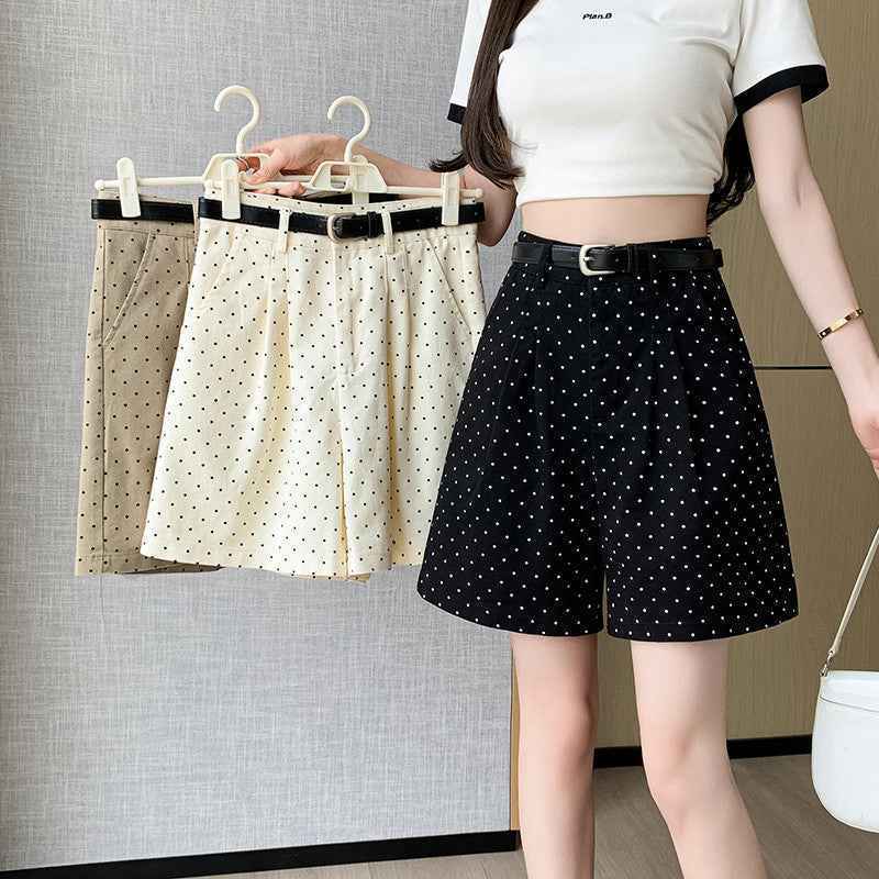 High-Waist Wide-Leg Shorts — Drawstring, Wrinkle-Resistant