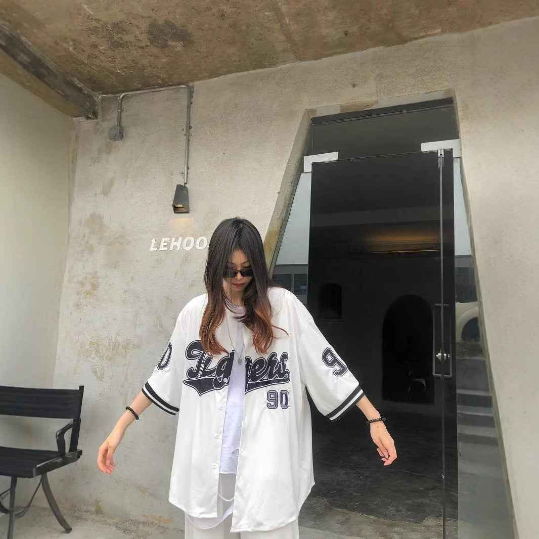 Women's Retro Baseball Short-Sleeve Top