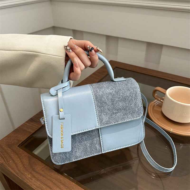 Textured Patchwork Tote Bag in PU Leather