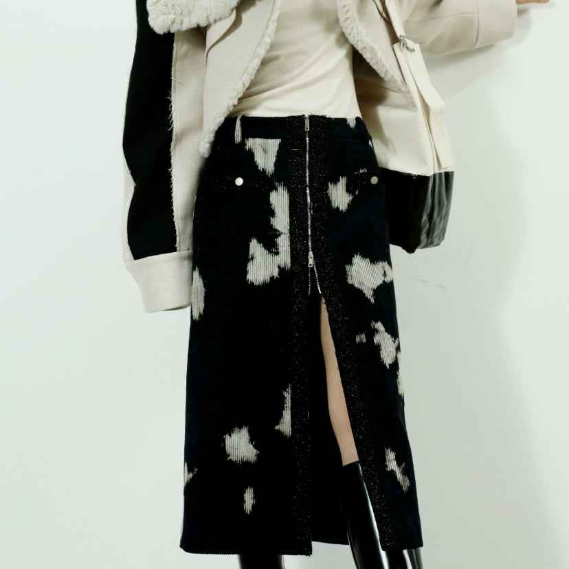 Women's Tie-Dye Corduroy Quilted Skirt