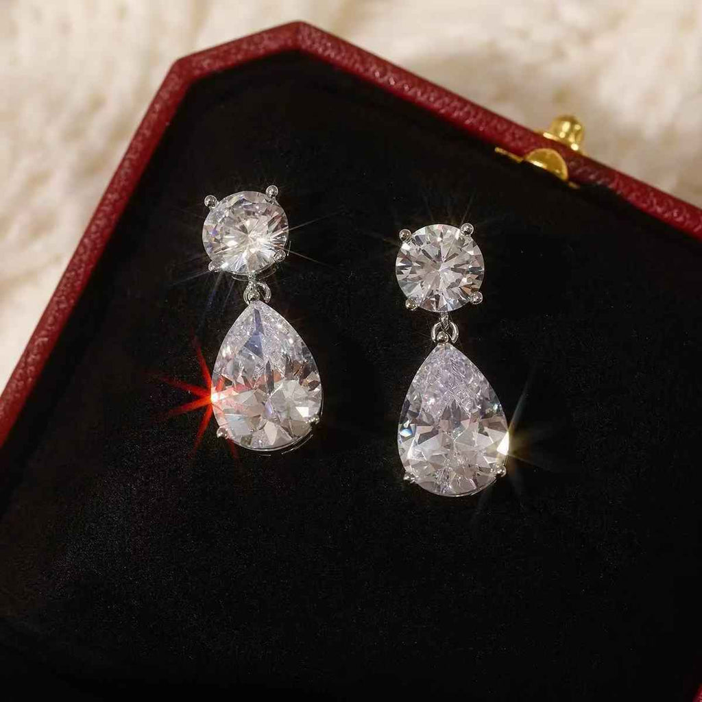 2026 New Trendy Teardrop Zircon Earrings, Cold Minimalist Designer Studs, Niche High-End Elegant Ear Jewelry For Women