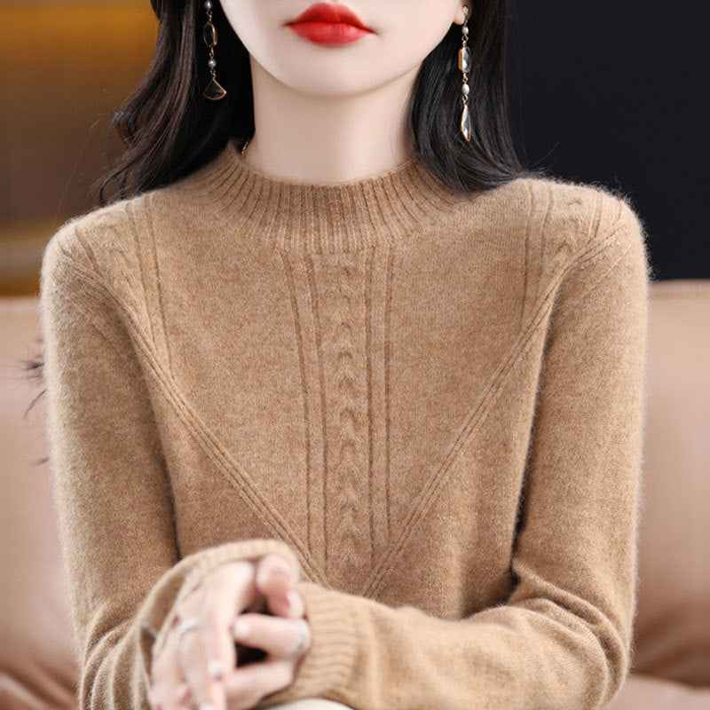 Mock-Neck Pullover Sweater — 9 Colours