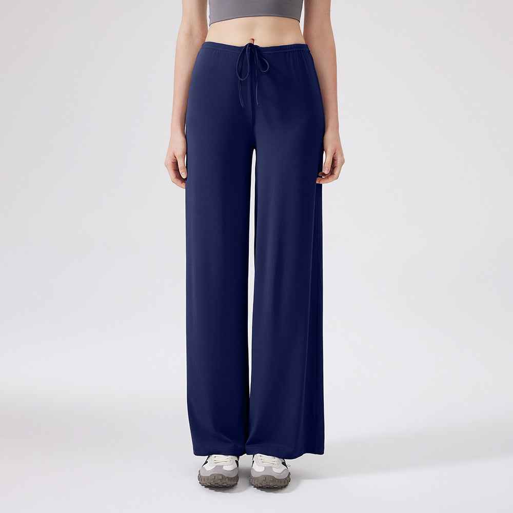 Women's Straight-Leg Yoga Trousers – Breathable Nylon, 6 Colours