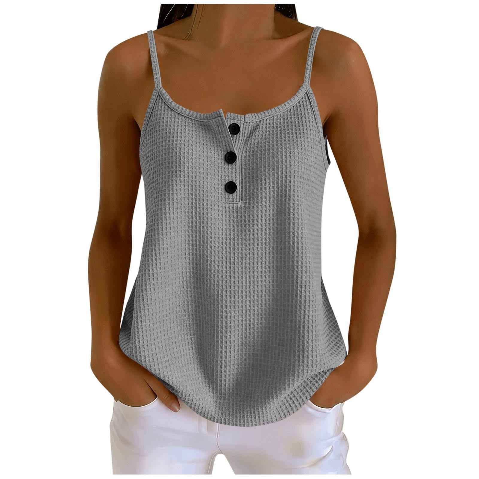 Waffle-Knit Strappy Camisole