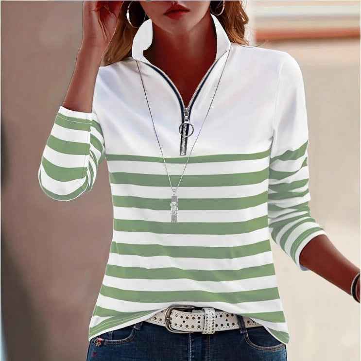 Striped Long-Sleeve Layering Top