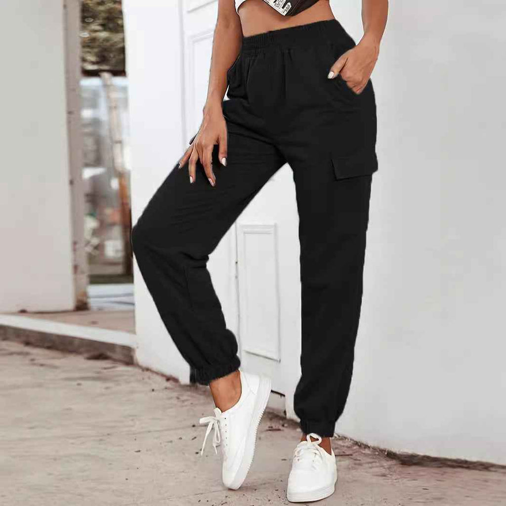 High-Waist Straight-Leg Pocket Trousers