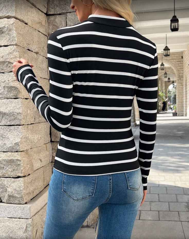 Women's French-Style Striped Long-Sleeve Top — 2 Colours