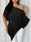Niche Relaxed-fit Figure-flattering Batwing-sleeve Top
