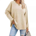 Fashion Round-Neck Color-Block Long-Sleeve Sweatshirt