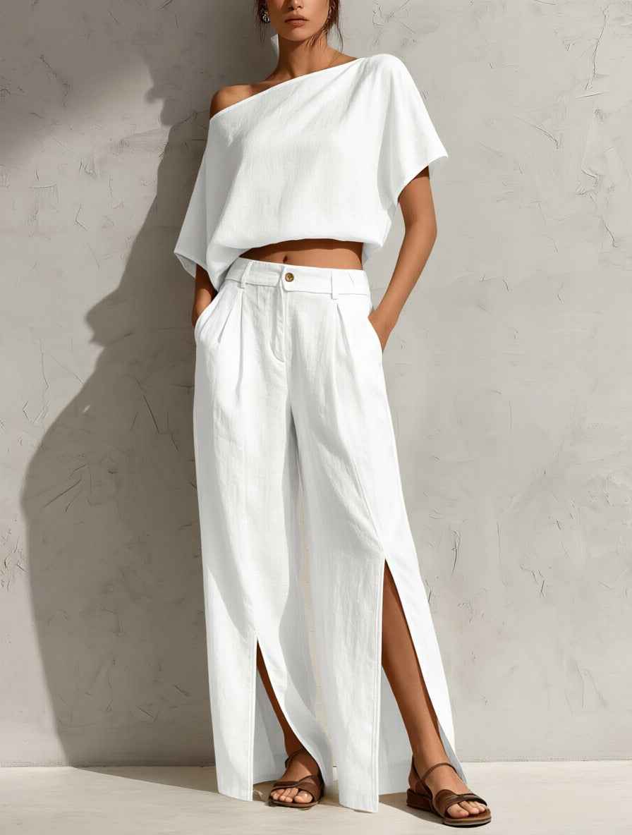 Womens Off-shoulder Top And Pants Set