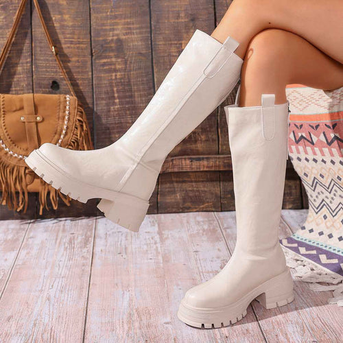 Plus-size Tall Boots With Thick Soles