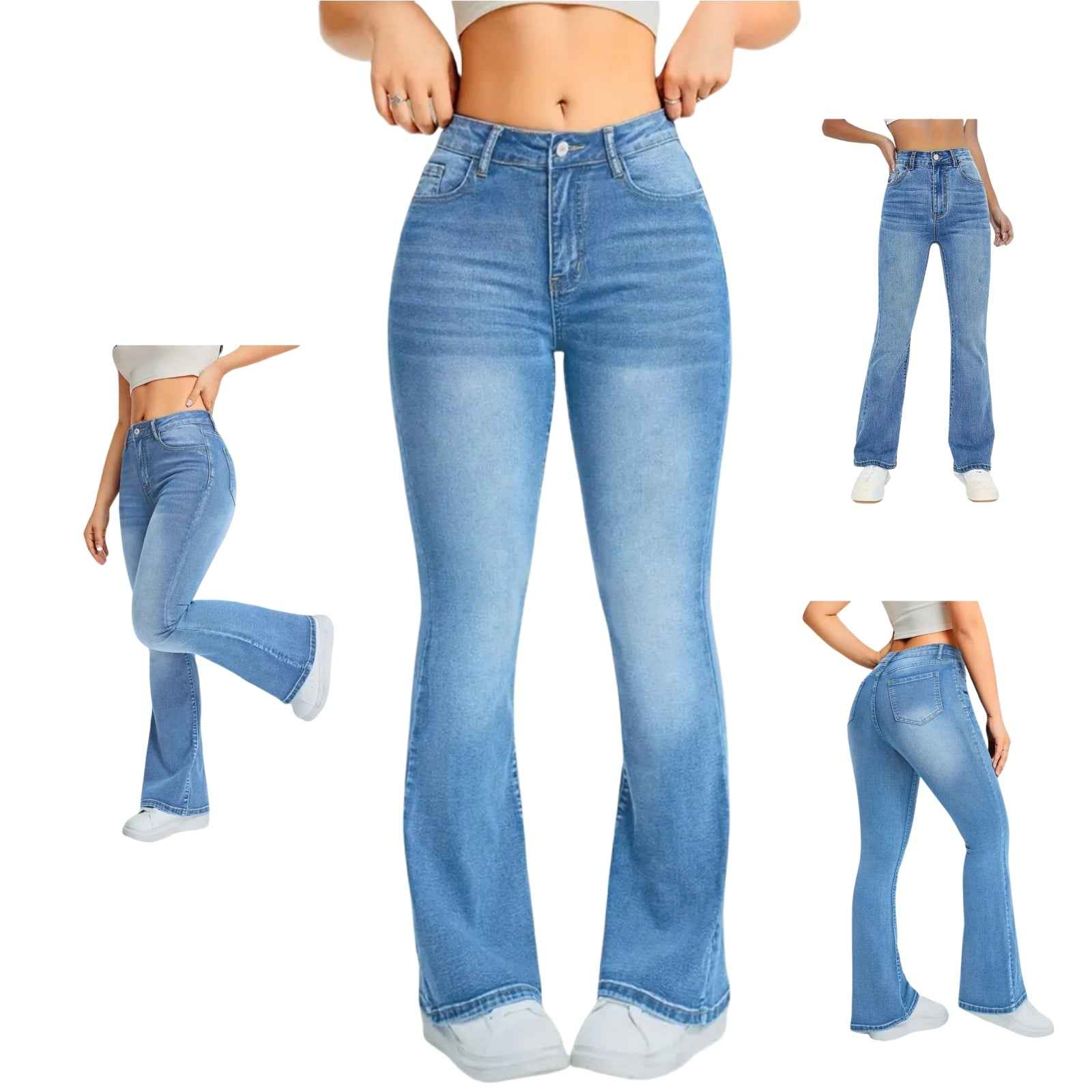 High-Waisted Stretch Flare Jeans