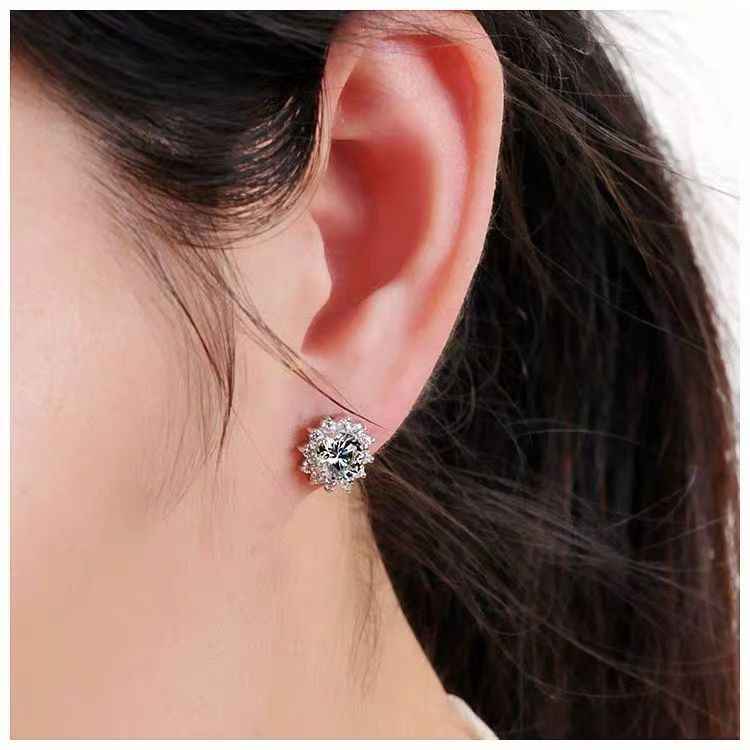 New Super Sparkling Full Rhinestone Pearl Earrings, Light Luxury High-End Bestseller Studs, Elegant Fashion Commuter All-Match Women Ear Jewelry
