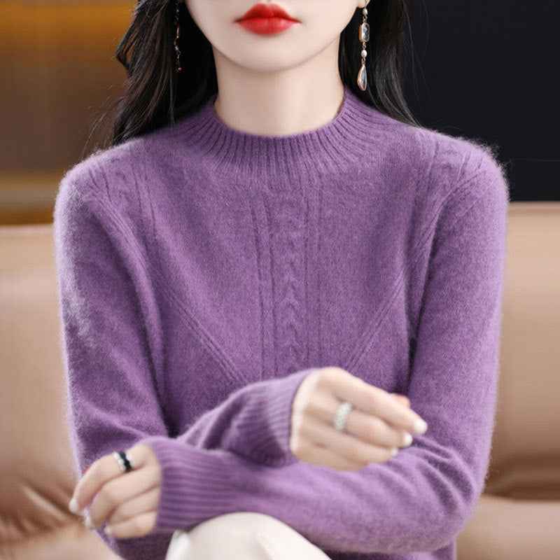 Mock-Neck Pullover Sweater — 9 Colours