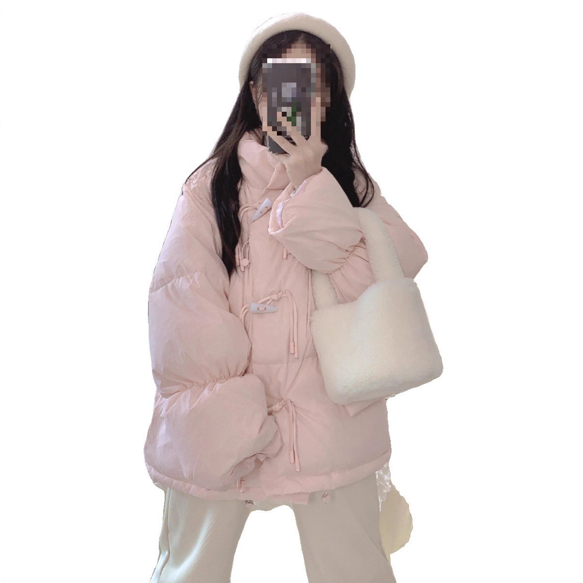 Cotton-Padded Coat with Princess Sleeves – 5 Pastel Colours