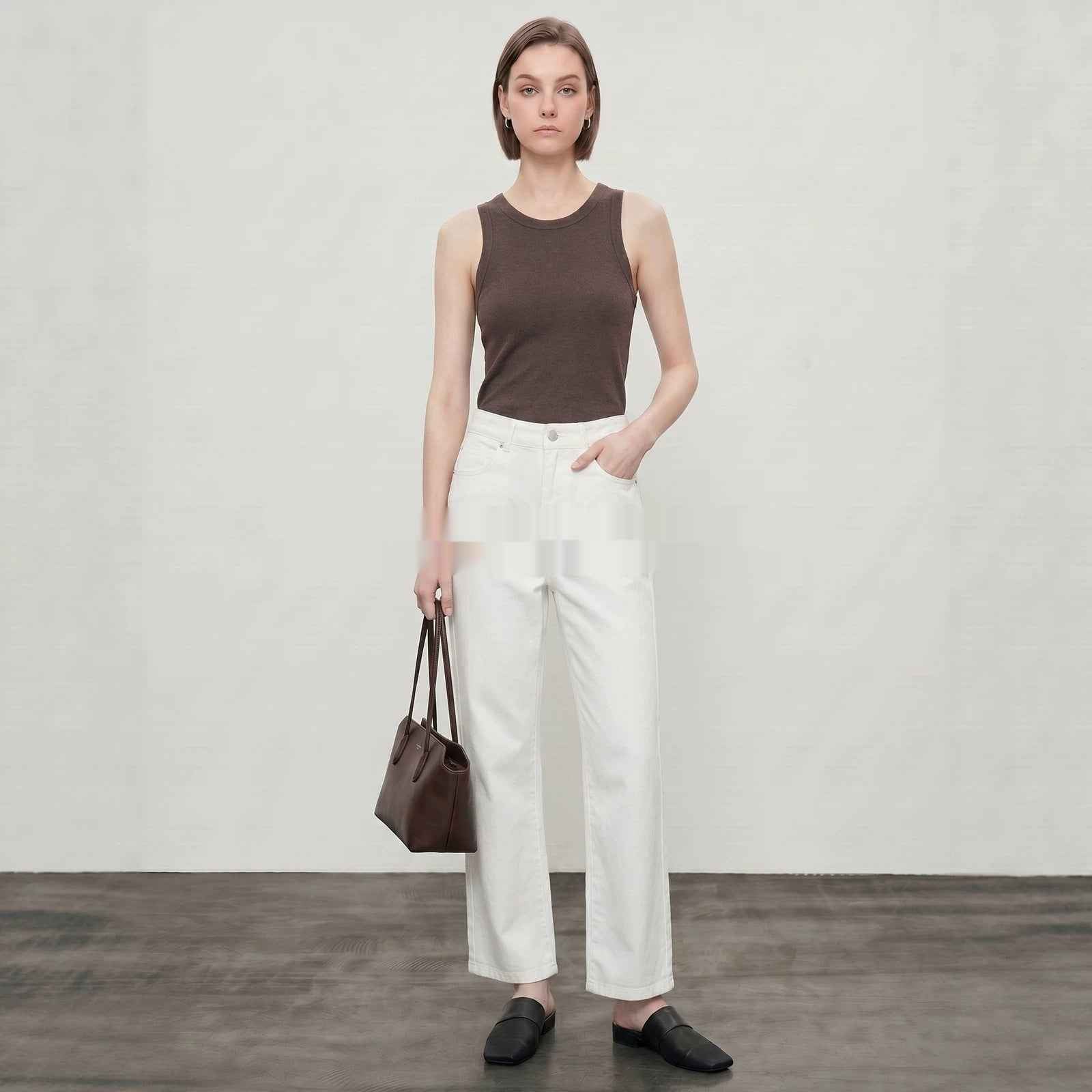 Summer White Cropped Denim Jeans
