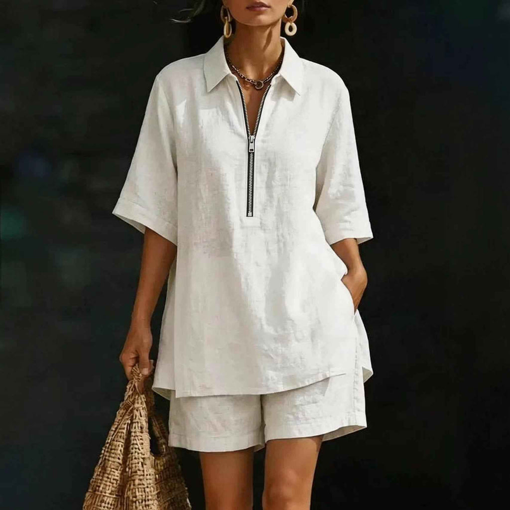 Top Short-Sleeve Shirt Set