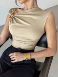 Slim-Fit Sleeveless Top — Elegant Commuter Style