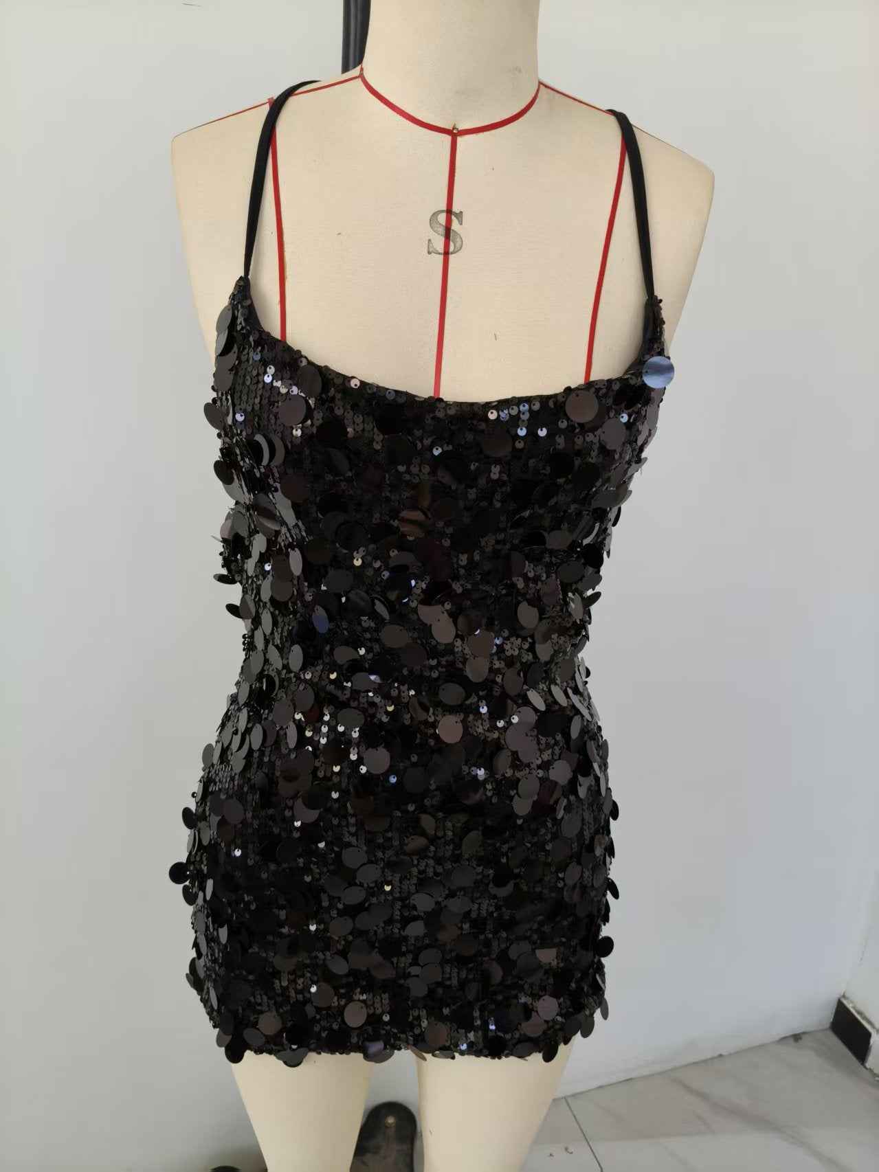 Women's Sequin Sleeveless High-Waist Mini Dress — 4 Colours, S–L