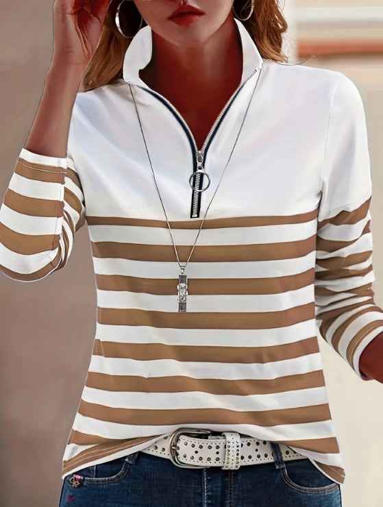 Striped Long-Sleeve Layering Top