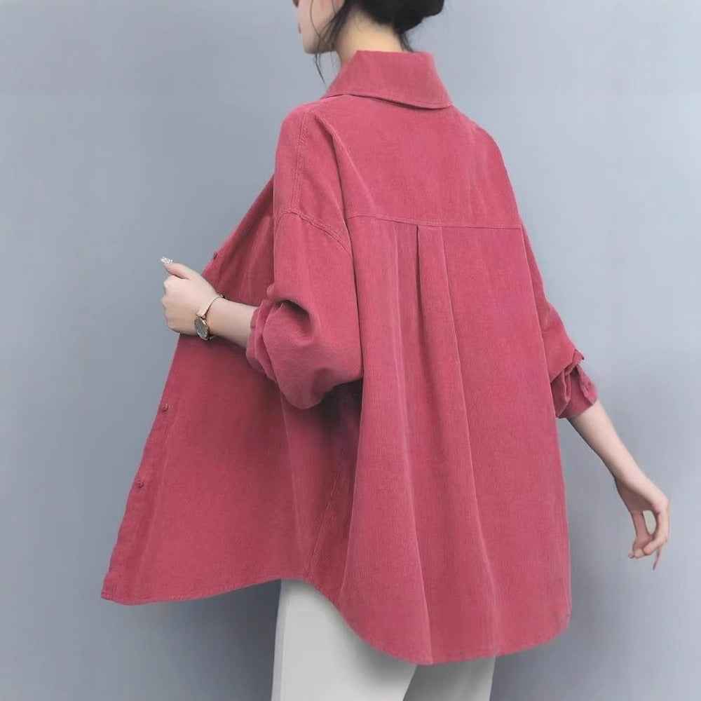 Women's Ruffle Patchwork Long-Sleeve Relaxed Shirt — 3 Colours, M–4XL