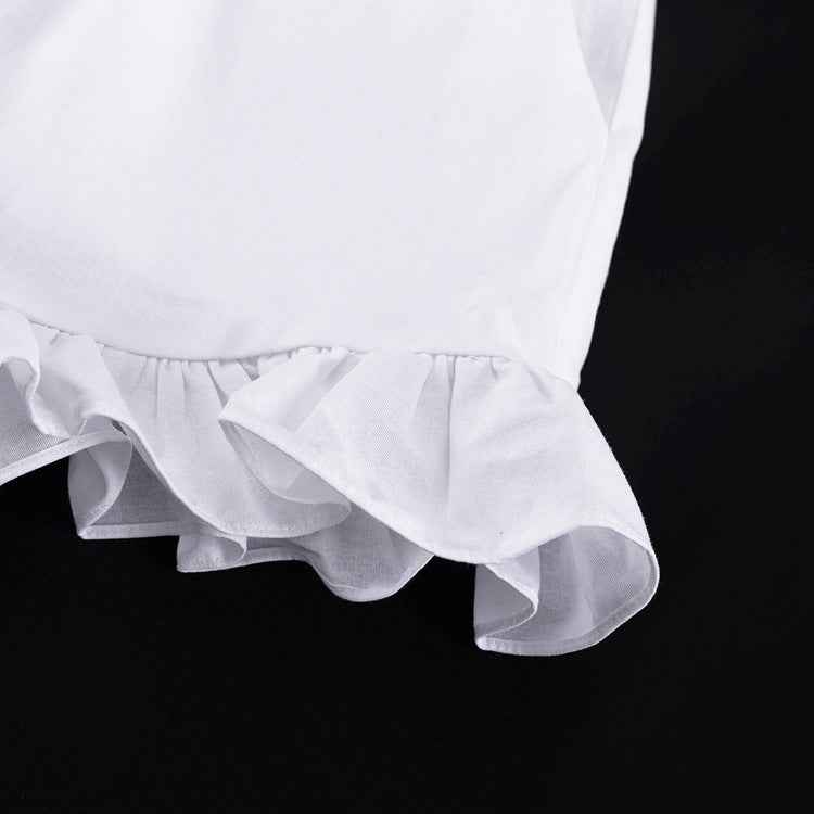 White Ruffled Linen-Blend Two-Piece Co-ord Set