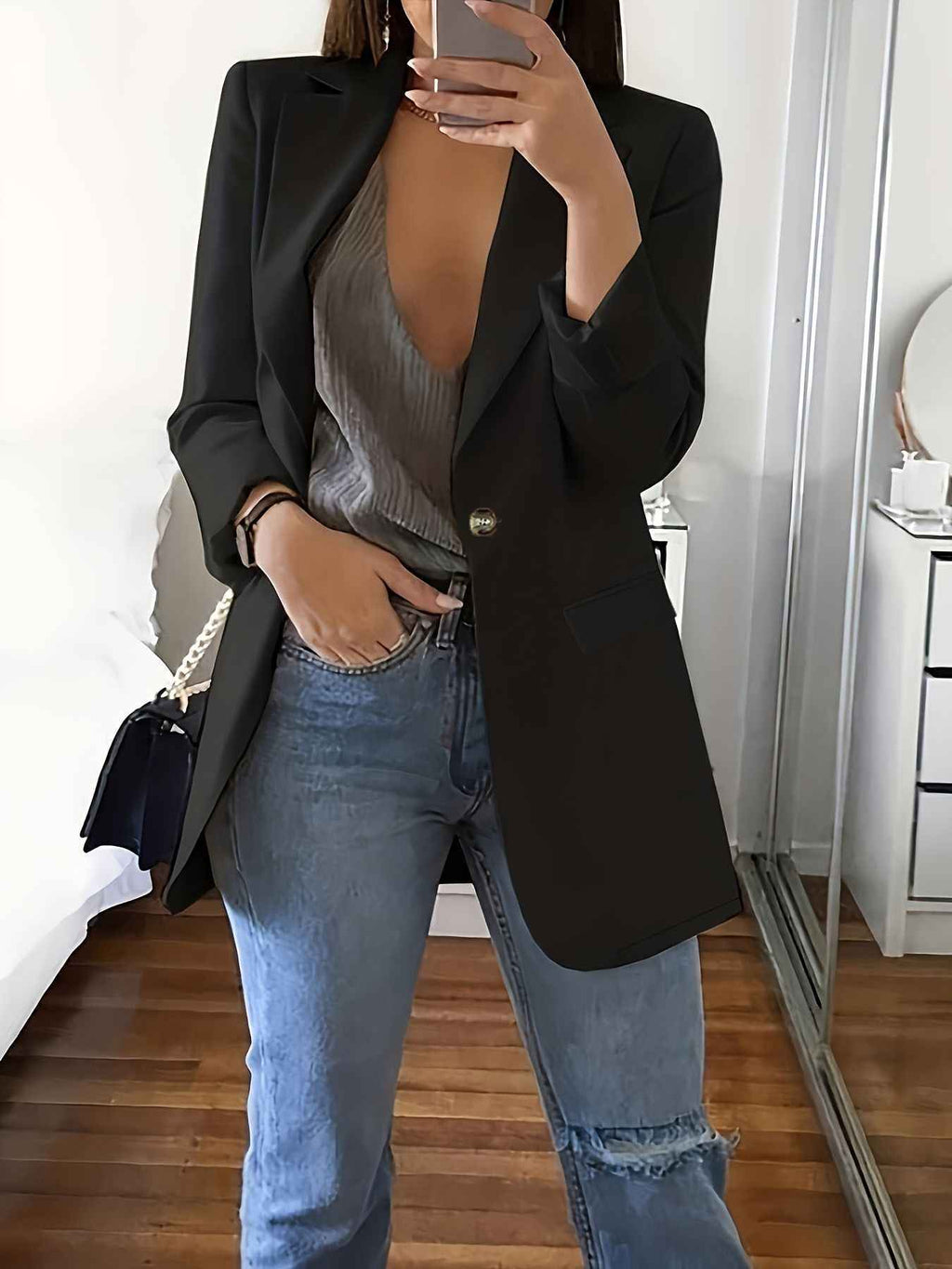 New Stylish Casual Slim-fit Lapel Blazer For Women