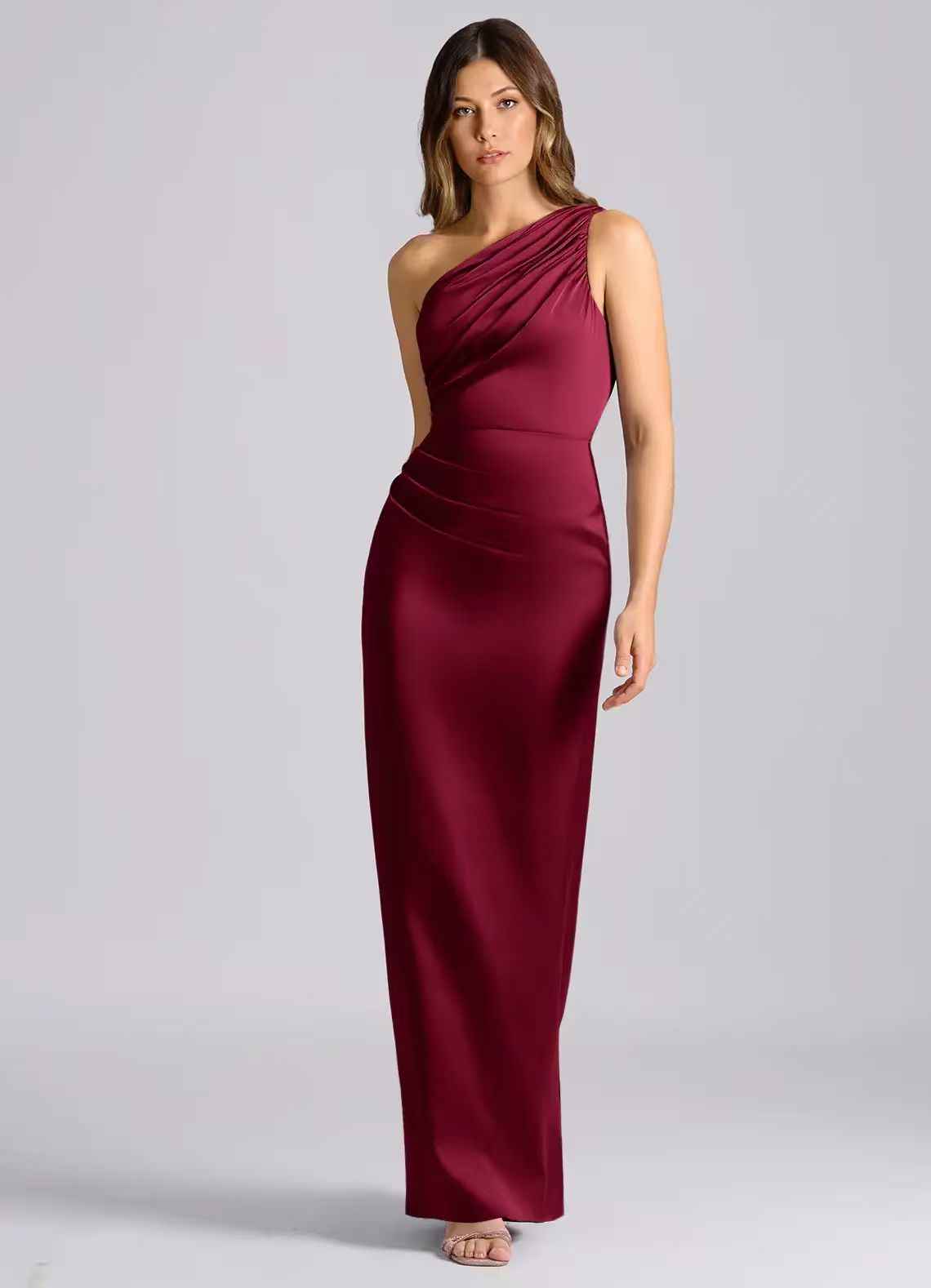 Womens Stylish Off-the-shoulder Satin Bodycon Dress