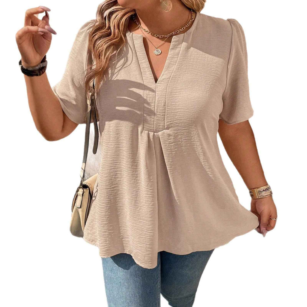 3D Effect Loose-Fit Spandex Pullover Top
