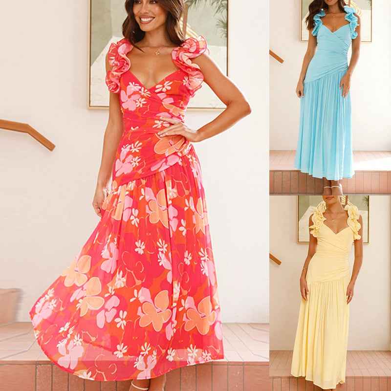 High Waist Tie-Up Sleeveless Dress – Slim Fit