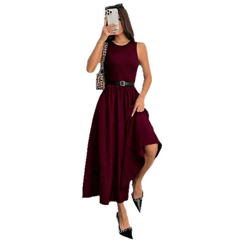 Sleeveless Midi Dress – Minimalist A-Line for Women