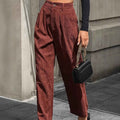 Retro Corduroy Harem Pants — High Waist, Full Length