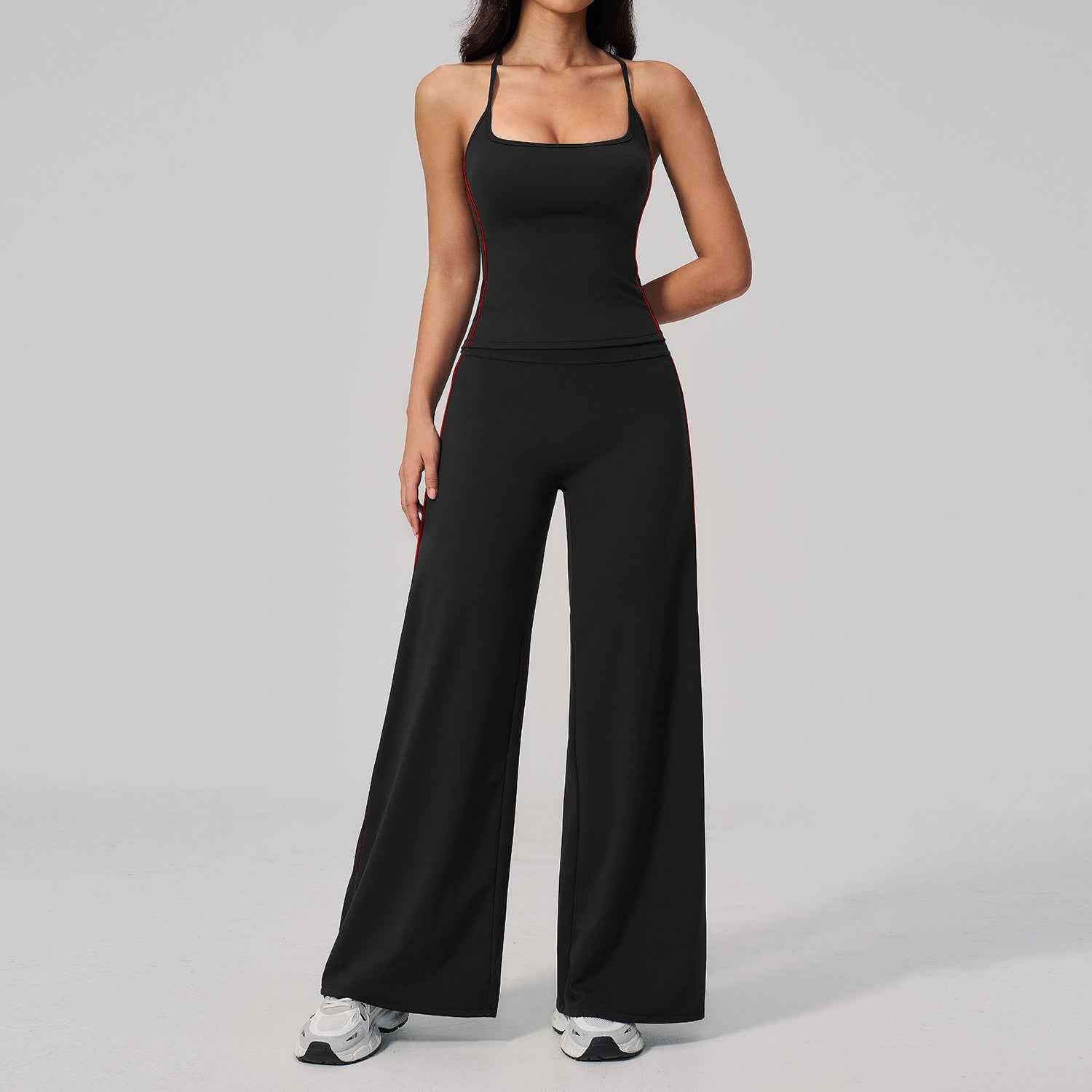 Women's Sportswear Set – Sleeveless Top & Leggings, Moisture-Wicking