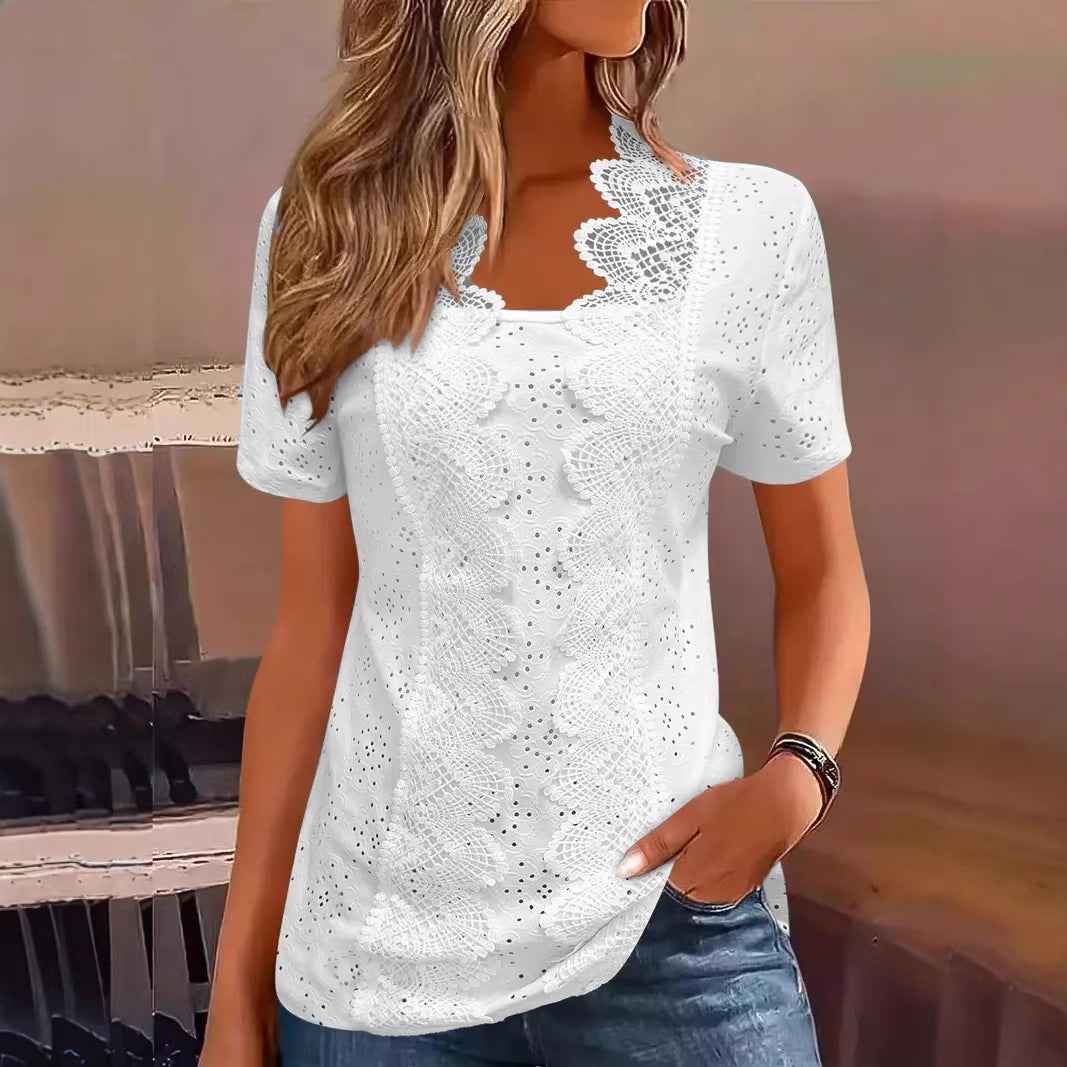Plus-Size Casual Short-Sleeve Top – Black | Sizes 1XL–5XL