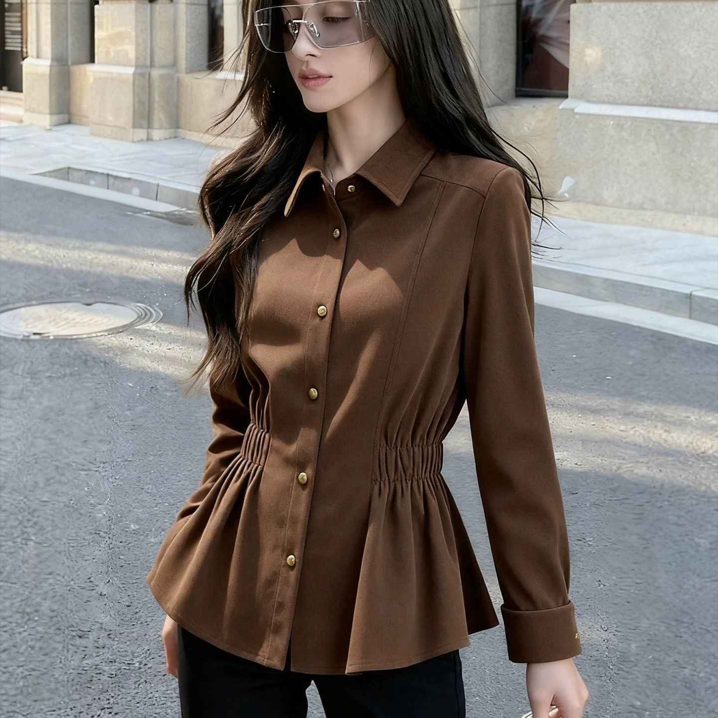 Figure-flattering Outerwear With An Elegant Blouse
