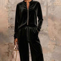 European And American Zipper-up Casual Suit Set