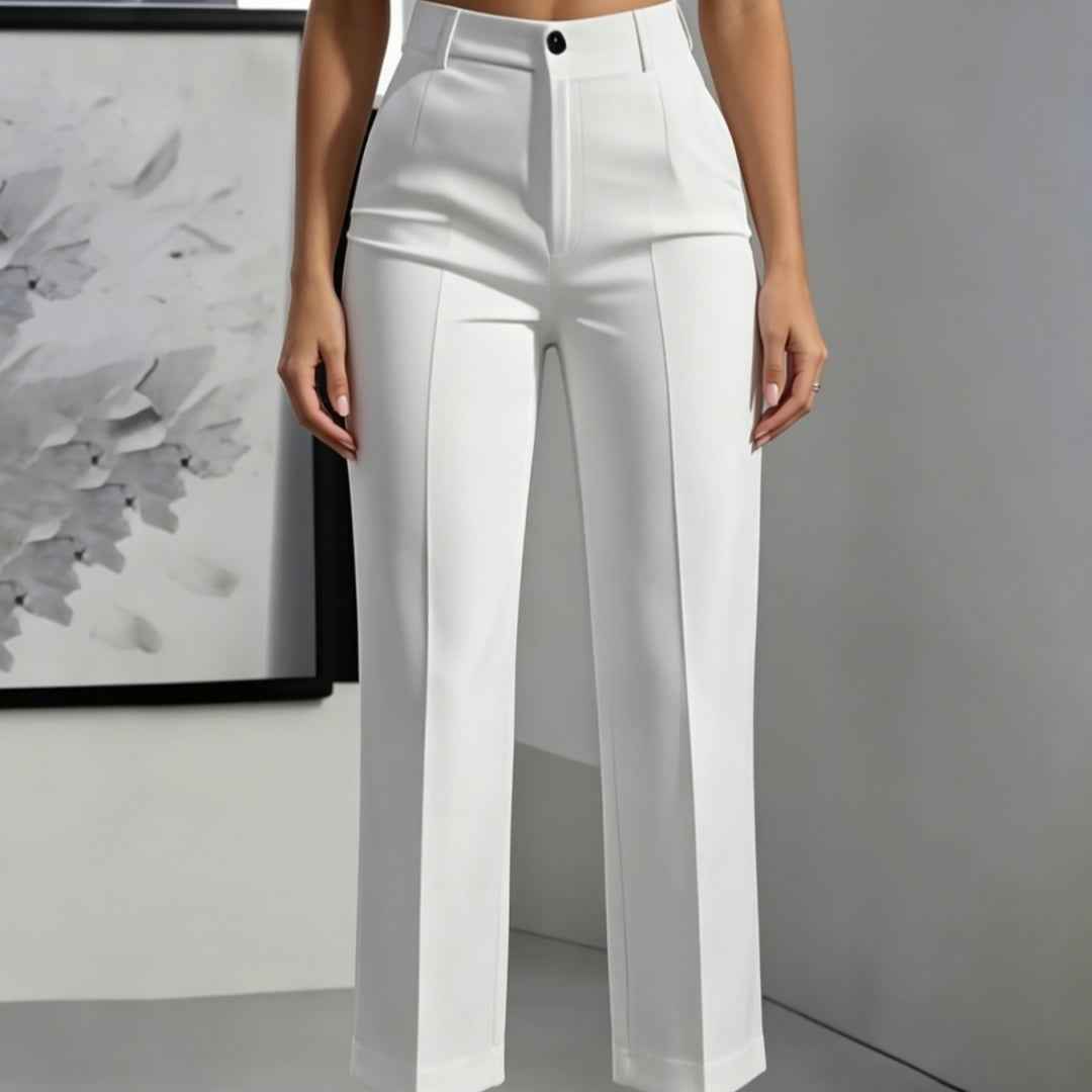 High-Waist Straight-Leg Cropped Trousers