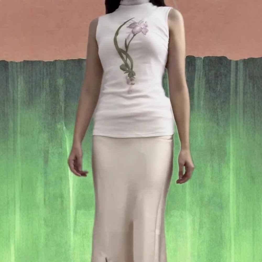 Niche-design Three-dimensional Embroidered-collar Top