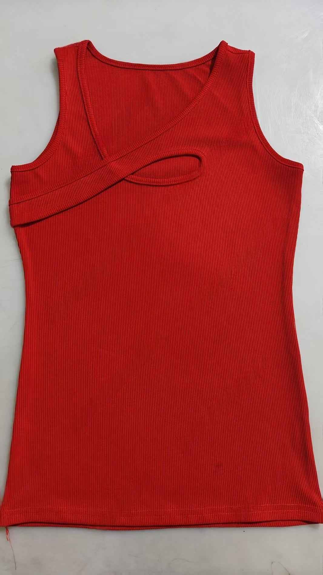 Cut-Out Sleeveless Vest Top – Slim Fit Summer Tank