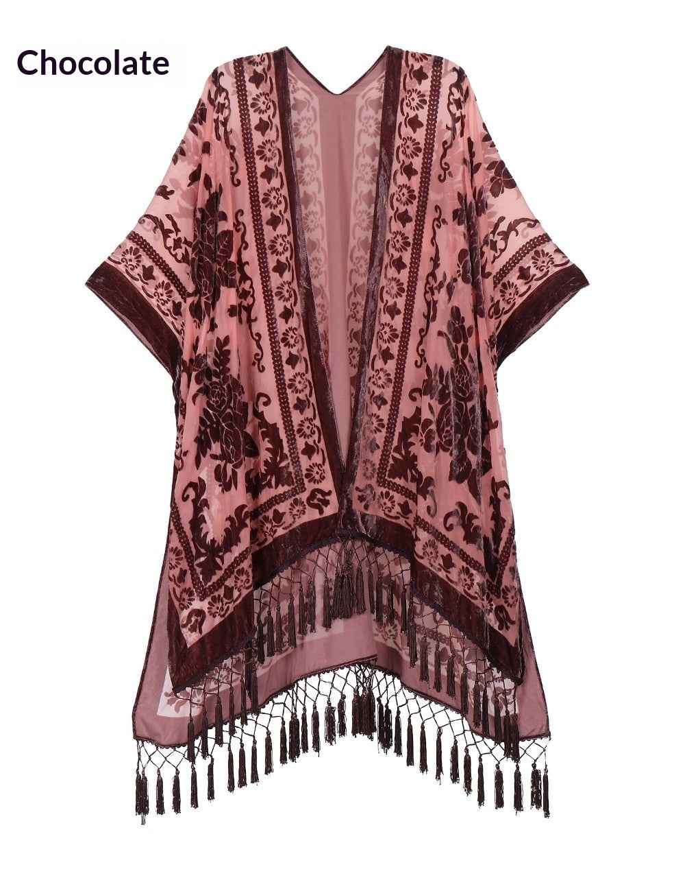 Bohemian Fringed Shawl – Handmade Long Wrap, 19 Colors